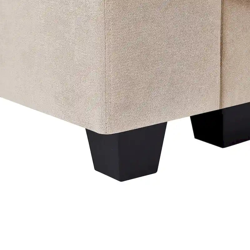 Canapé d'angle convertible moderne en forme de L, garni de plumes, avec méridienne réversible - 129,9 cm (L) x 72 cm (P) x 31,5 cm (H)