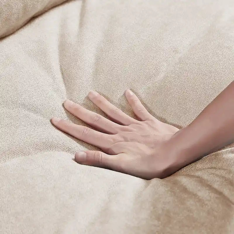 Canapé d'angle convertible moderne en forme de L, garni de plumes, avec méridienne réversible - 129,9 cm (L) x 72 cm (P) x 31,5 cm (H)