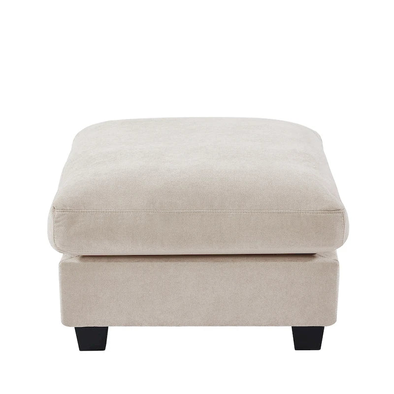 Canapé d'angle convertible moderne en forme de L, garni de plumes, avec méridienne réversible - 129,9 cm (L) x 72 cm (P) x 31,5 cm (H)