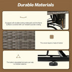 Fauteuil pivotant de jardin en rotin en forme d'œuf avec coussins et fonction bascule