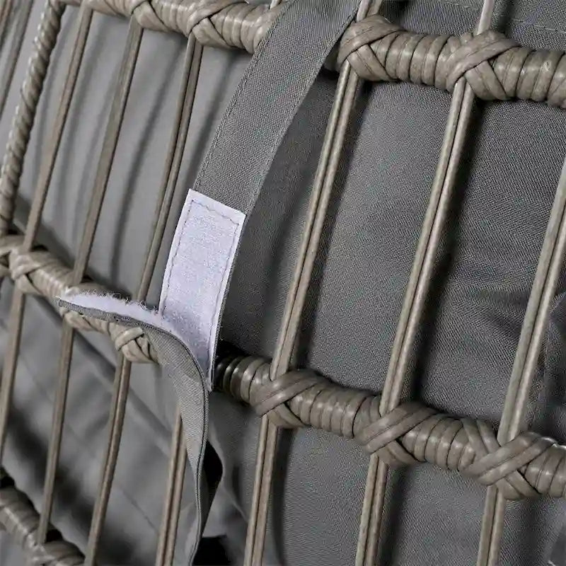 Fauteuil pivotant de jardin en rotin en forme d'œuf avec coussins et fonction bascule