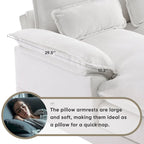 Canapé d'angle 123 x 55 cm avec console, porte-gobelets et ports USB, ensemble canapé-lit symétrique 6 places avec méridienne