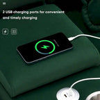 Canapé d'angle 123 x 55 cm avec console, porte-gobelets et ports USB, ensemble canapé-lit symétrique 6 places avec méridienne