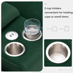 Canapé d'angle 123 x 55 cm avec console, porte-gobelets et ports USB, ensemble canapé-lit symétrique 6 places avec méridienne