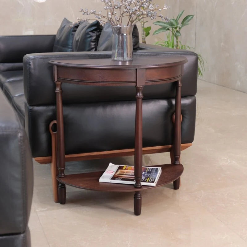 Table d'appoint demi-ronde Simplify, noyer, 72 cm (l) x 30 cm (p) x 72 cm (h)