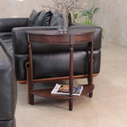 Table d'appoint demi-ronde Simplify, noyer, 72 cm (l) x 30 cm (p) x 72 cm (h)