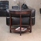 Table d'appoint demi-ronde Simplify, noyer, 72 cm (l) x 30 cm (p) x 72 cm (h)