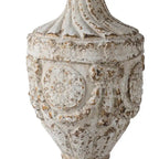 Table d'appoint de 79 cm (31 pouces), pied en forme d'urne, plateau rond, blanc antique