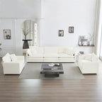 Sofa Set of 3, 1+1+3 Seats Living Room Sofa, Accent Chair, Loveseat
