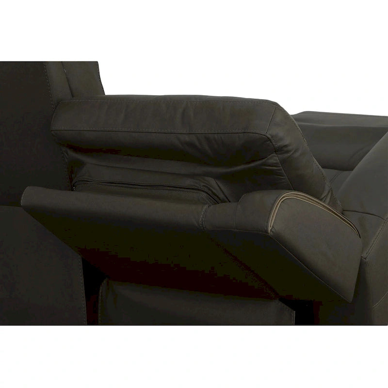 Canapé inclinable électrique Iris en cuir pleine fleur avec appuie-tête électriques par Flexsteel