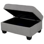 Canapé d'angle moderne en forme de L de 284 cm (112 pouces) avec méridienne réversible, pouf de rangement et deux porte-gobelets - 284 cm (112 pouces) L x 203 cm (80 pouces) P x 86 cm (33,7 pouces) H