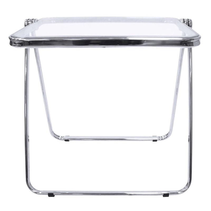 Table d'appoint pliante carrée en plastique LeisureMod Lawrence avec cadre en fer