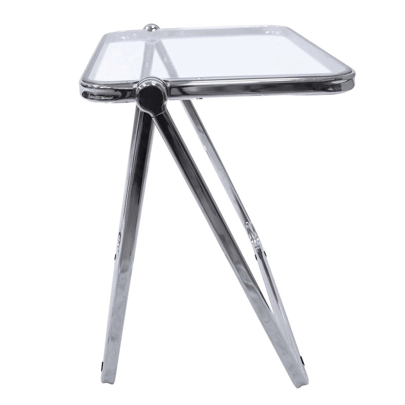 Table d'appoint pliante carrée en plastique LeisureMod Lawrence avec cadre en fer