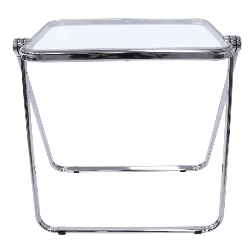Table d'appoint pliante carrée en plastique LeisureMod Lawrence avec cadre en fer