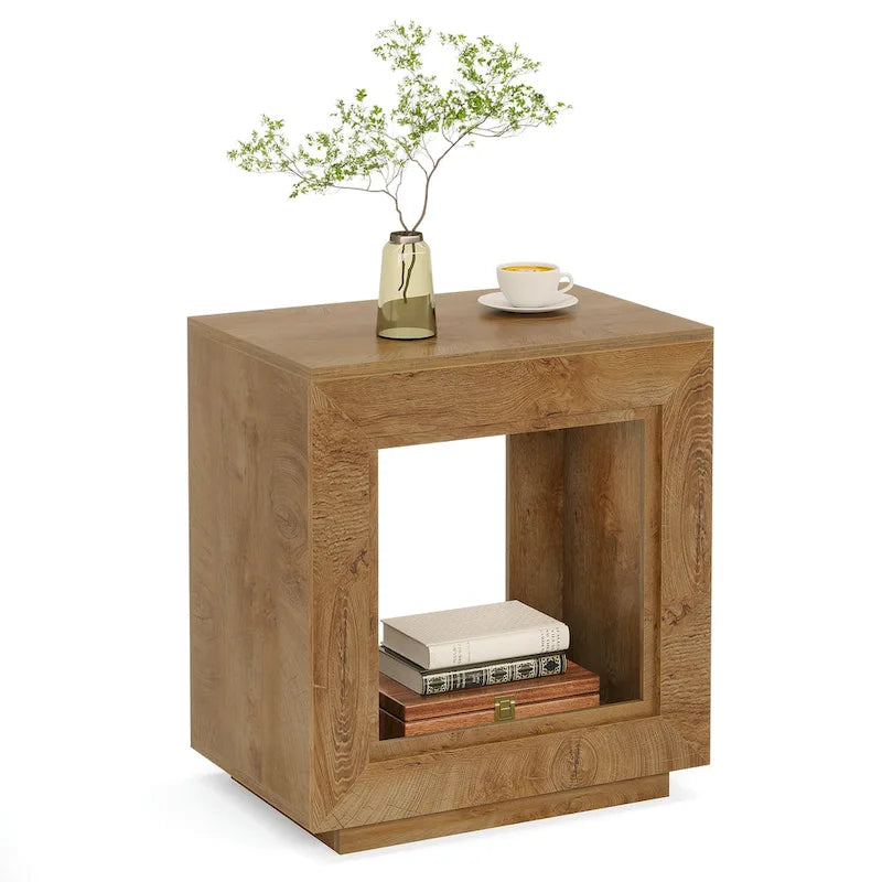 Table d'appoint rectangulaire de style campagnard de 60 cm (23,62 pouces), table de chevet pour salon