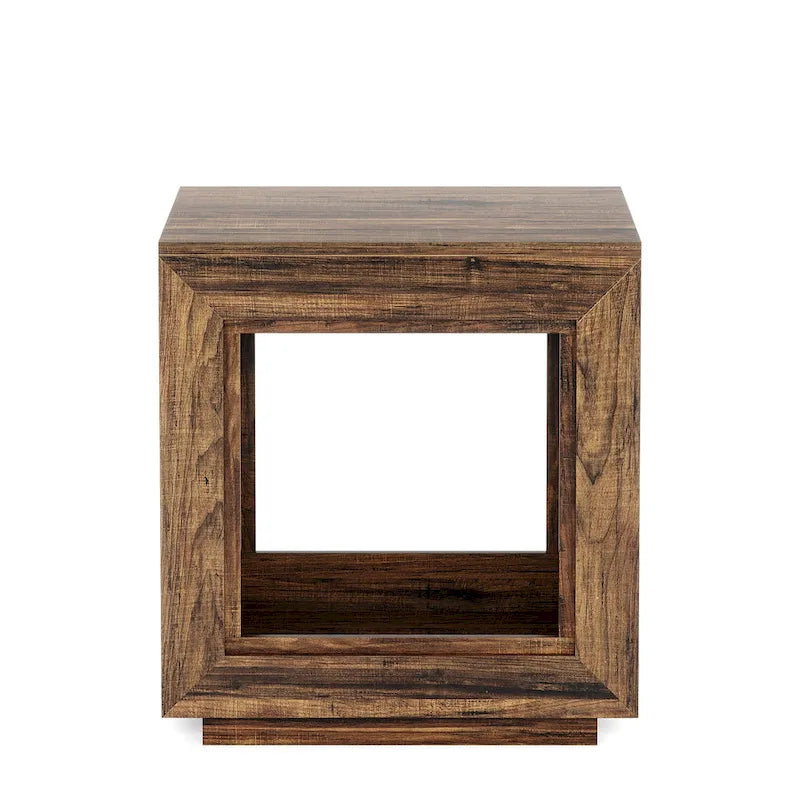 Table d'appoint rectangulaire de style campagnard de 60 cm (23,62 pouces), table de chevet pour salon