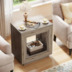 Table d'appoint rectangulaire de style campagnard de 60 cm (23,62 pouces), table de chevet pour salon