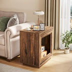 Table d'appoint rectangulaire de style campagnard de 60 cm (23,62 pouces), table de chevet pour salon