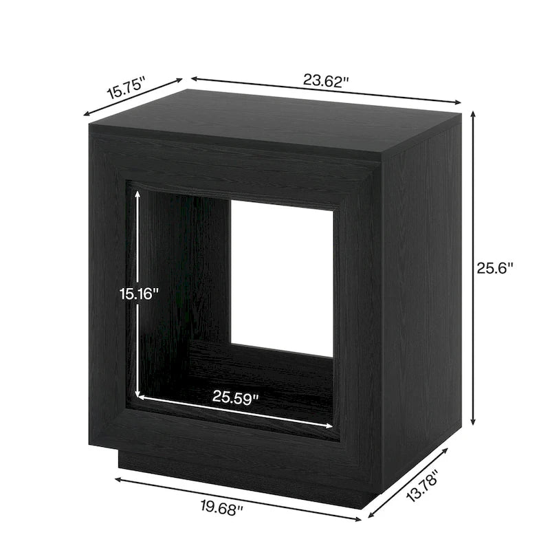 Table d'appoint rectangulaire de style campagnard de 60 cm (23,62 pouces), table de chevet pour salon