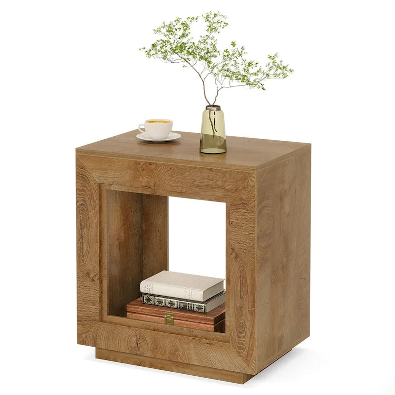 Table d'appoint rectangulaire de style campagnard de 60 cm (23,62 pouces), table de chevet pour salon