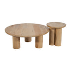 Paire élégante de tables basses bohèmes en bois de manguier Sagebrook Home pour intérieurs modernes