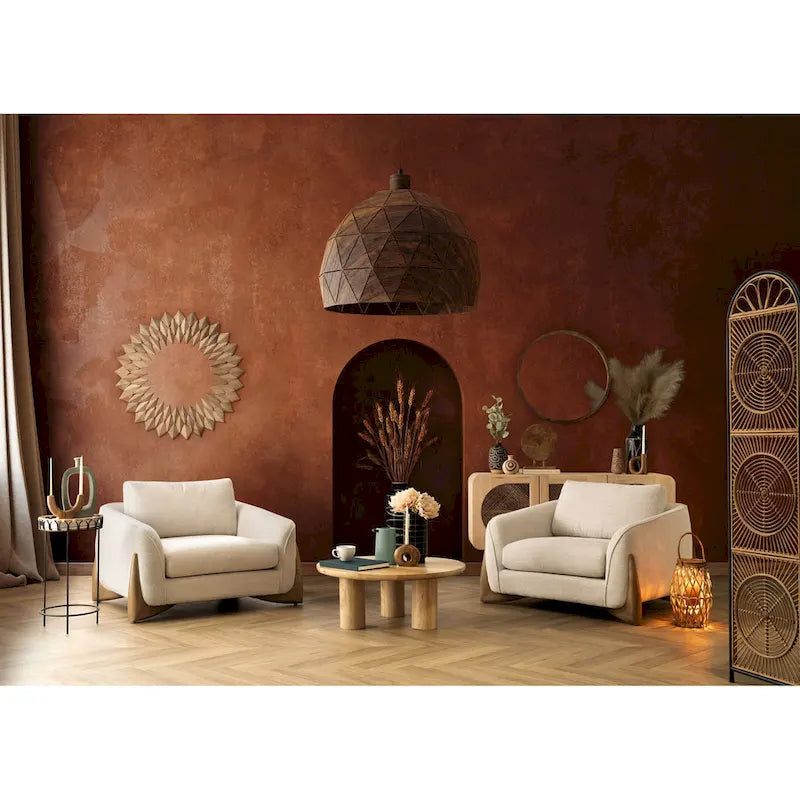 Paire élégante de tables basses bohèmes en bois de manguier Sagebrook Home pour intérieurs modernes