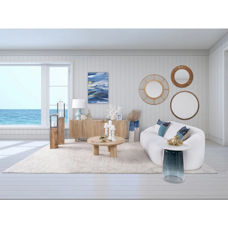 Paire élégante de tables basses bohèmes en bois de manguier Sagebrook Home pour intérieurs modernes