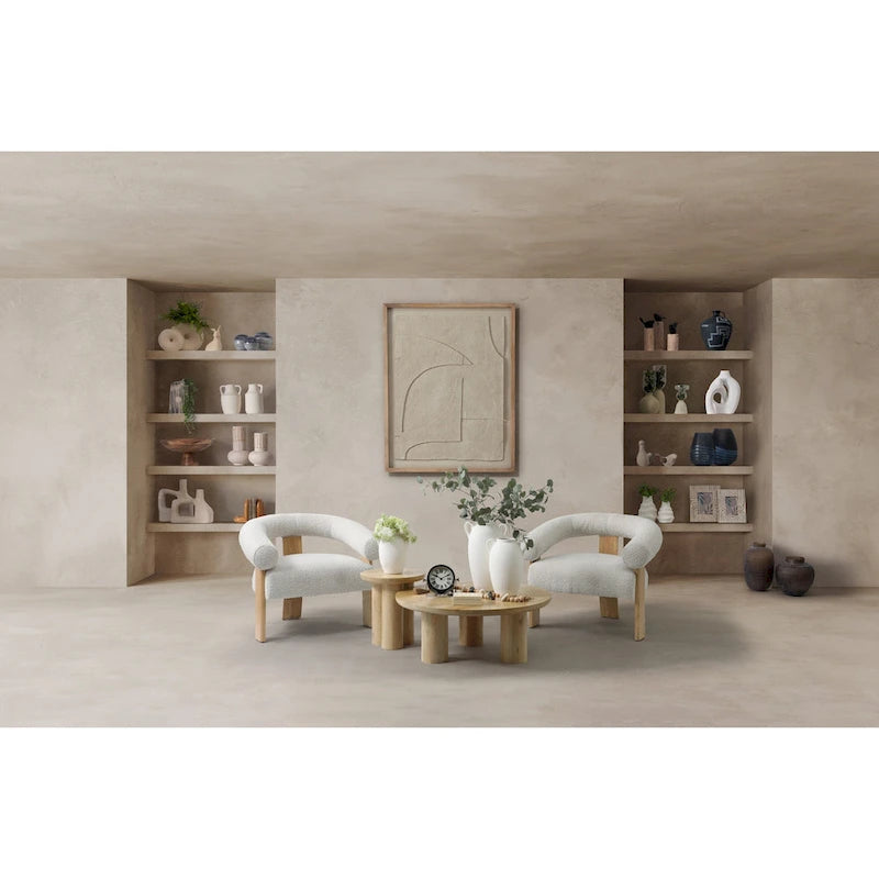 Paire élégante de tables basses bohèmes en bois de manguier Sagebrook Home pour intérieurs modernes