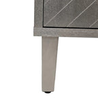 Armoire de rangement à 4 portes avec pieds en pin et structure en MDF