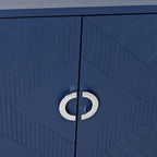 Armoire de rangement à 4 portes avec pieds en pin et structure en MDF