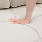 Canapé-lit en lin avec fonction lit gigogne, espace de rangement supplémentaire, support pour téléphone et chargeur USB