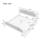 Cadre de lit traditionnel en rotin, sommier non nécessaire