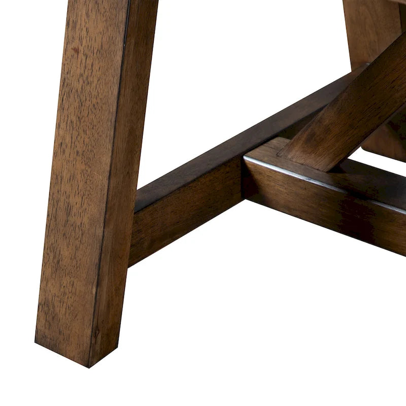 Table de salle à manger Drystan Rustic Brown en bois massif de 72 pouces de Furniture of America