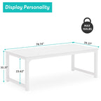 Table de salle à manger rectangulaire moderne de 200 cm (79 pouces) pour 6 à 8 personnes - 200 cm (78,74 po) L x 100 cm (39,37 po) l x 77 cm (30,31 po) H