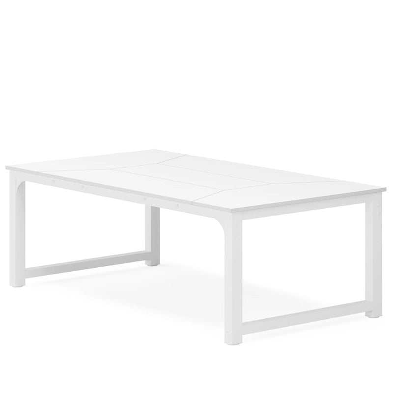 Table de salle à manger rectangulaire moderne de 200 cm (79 pouces) pour 6 à 8 personnes - 200 cm (78,74 po) L x 100 cm (39,37 po) l x 77 cm (30,31 po) H