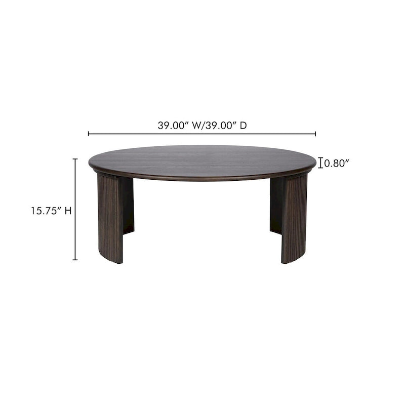 Table basse ovale Pence de NADAAL STUDIOS, petite, marron foncé