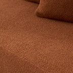 Canapé d'angle 5 places en L, tissu sherpa, confort optimal, orange