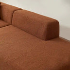 Canapé d'angle 5 places en L, tissu sherpa, confort optimal, orange