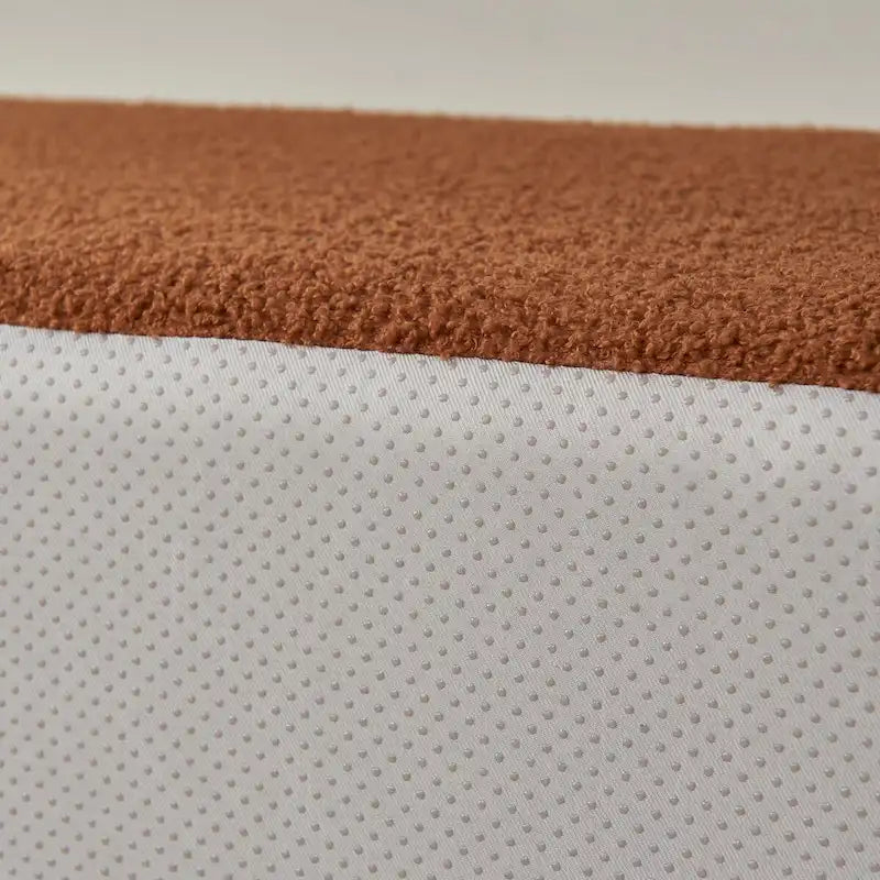 Canapé d'angle 5 places en L, tissu sherpa, confort optimal, orange