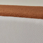 Canapé d'angle 5 places en L, tissu sherpa, confort optimal, orange