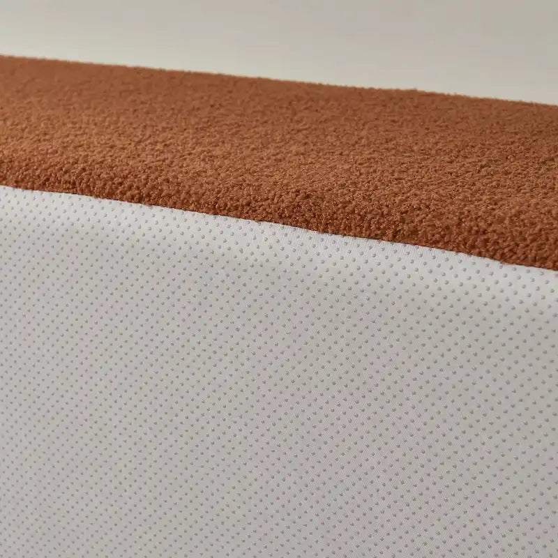 Canapé d'angle 5 places en L, tissu sherpa, confort optimal, orange