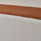 Canapé d'angle 5 places en L, tissu sherpa, confort optimal, orange